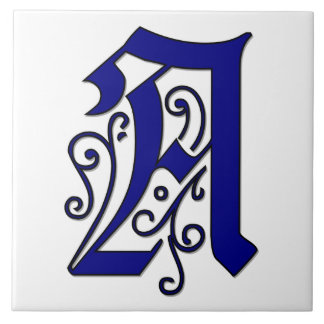 Carreau En Céramique Lettre Colchester A Blue Monogram Accent Tile