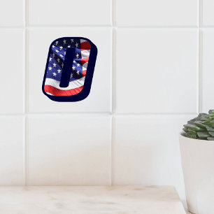 Carreau En Céramique LETTRE Drapeau Américain "O" GRANDE TAILLE EN Céra