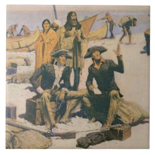 Carreau En Céramique Lewis et Clark chez le fleuve Columbia