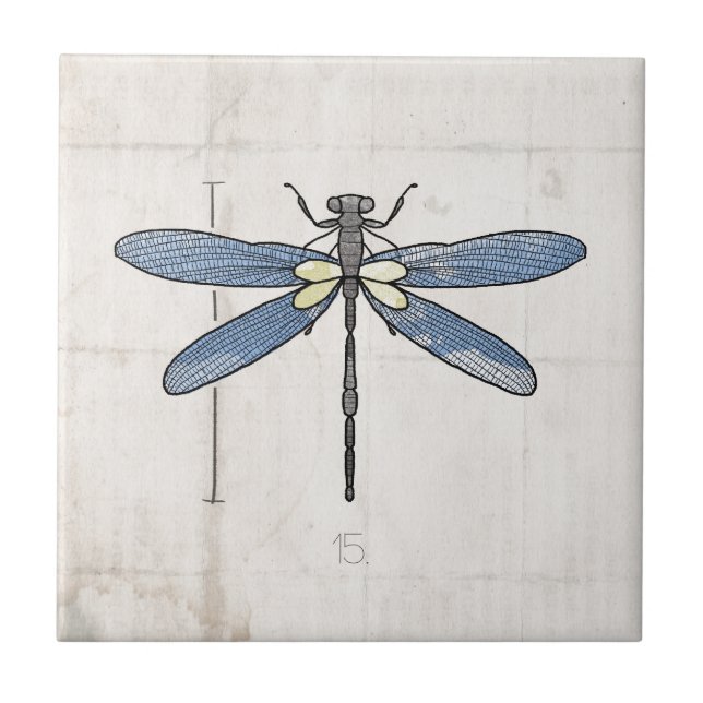 Carreau En Céramique Libellule de séries d'insectes par VOL25 (Devant)