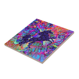 Carreau En Céramique LICORNE DE L'UNIVERS multicolore