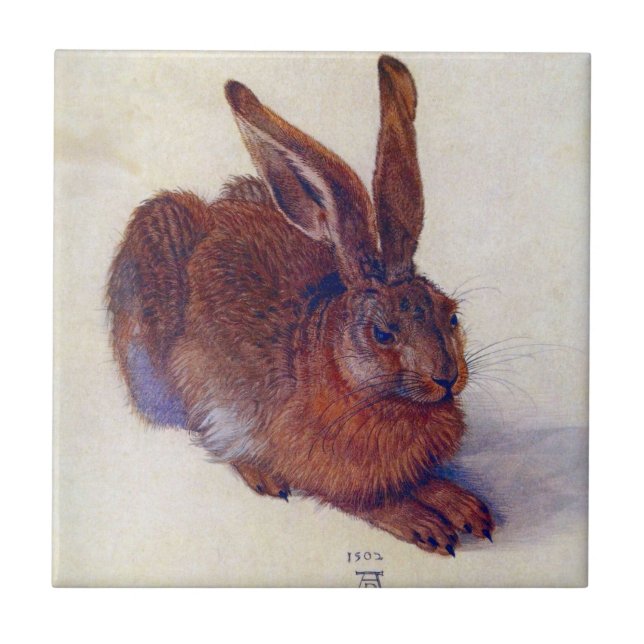 Carreau En Céramique Lièvre jeune par Albrecht Durer, Art Renaissance (Devant)