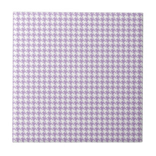 Carreau En Céramique Lilas et blanc de pied-de-poule