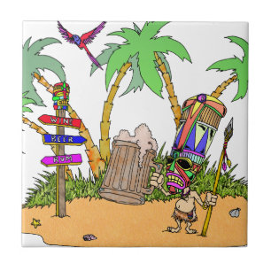 Carreau En Céramique L'île de Tiki Alcohol