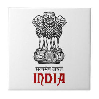 Carreau En Céramique L'INDE - joint/emblème/blason/manteau des bras