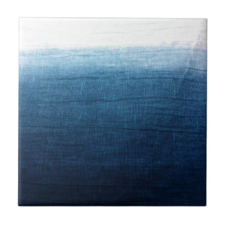 Carreau En Céramique L'indigo Ombre se fanent Shibori teint par