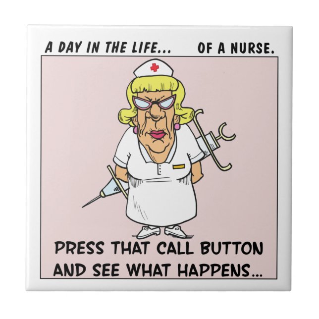 Carreau En Céramique L'infirmière fâchée menace des patients par la (Devant)