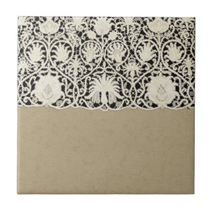 Carreau En Céramique Linge de dentelle mariage blanc classique jolie