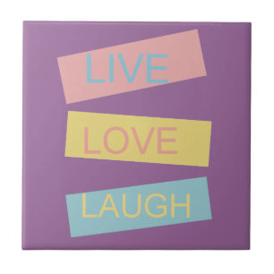 Carreau En Céramique Live love rire design graphique motivationnel