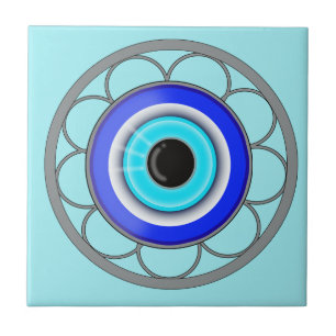 Carreau En Céramique L'oeil mauvais bleu repousse l'énergie négative -