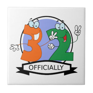 Carreau En Céramique Logo d'anniversaire officiel 32