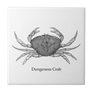 Carreau En Céramique Logo de crabe de Dungeness (art en ligne)