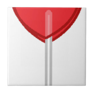 Carreau En Céramique lollipop à coeur rouge