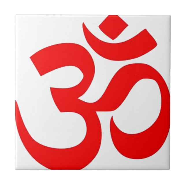 Carreau En Céramique L'OM symbole indou et bouddhiste (de ॐ) - (Devant)