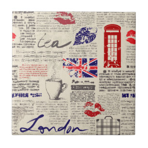 Carreau En Céramique London Theme Semblable Motif avec cabines téléph
