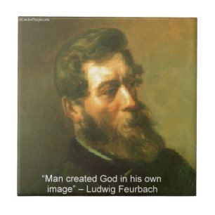 Carreau En Céramique Ludwig Feuerbach & L'homme a créé Dieu