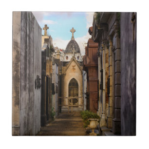 Carreau En Céramique Lumière de soirée dans le cimetière de Recoleta