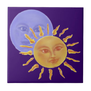 Carreau En Céramique Lune et Sun