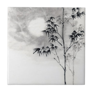 Carreau En Céramique Lune japonaise classique de bambou d'art de