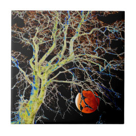 Carreau En Céramique Lune rouge montante