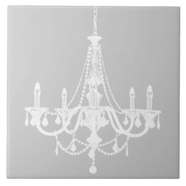 Carreau En Céramique Lustre blanc et gris chic