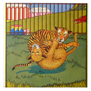 Carreau En Céramique lutte contre le tigre et le léopard