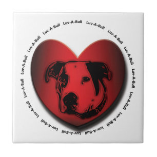 Carreau En Céramique Luv-A-Bull American Bulldog Pit Bull Heart