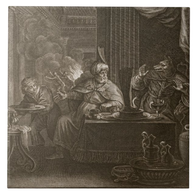 Carreau En Céramique Lycaon a métamorphosé dans un loup, 1731 (la (Devant)