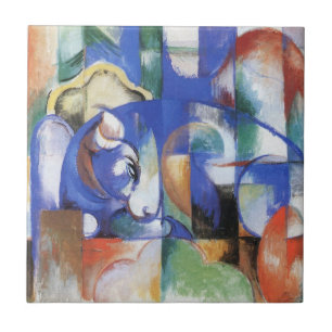 Carreau En Céramique Lying Bull de Franz Marc, Cubism Art Vintage