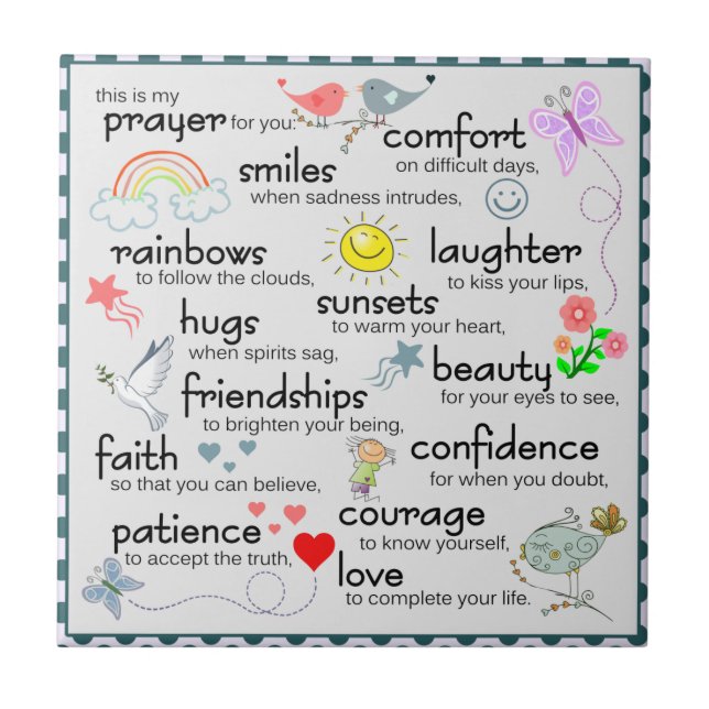 Carreau En Céramique Ma Prière Pour Vous (Devant)