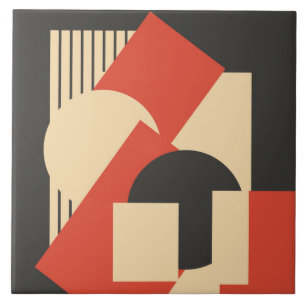 Carreau En Céramique Mâche- abstraite géométrique d'art déco