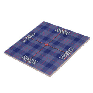 Carreau En Céramique Mad Plaid en bleu