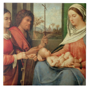 Carreau En Céramique Madonna et enfant avec les saints 2