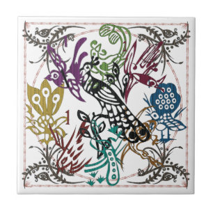 Carreau En Céramique Mah Jongg One Bams Birds Tile