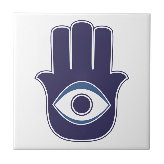 Carreau En Céramique Main de Hamsa/Khamsa de Fatima/d'amulette/de (Devant)