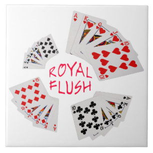Carreau En Céramique Mains de poker - Royal Flush