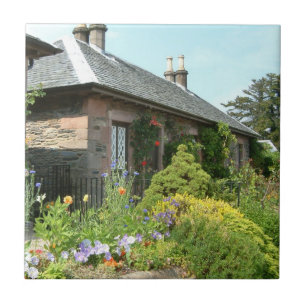 Carreau En Céramique Maisonnette anglaise II avec jardin fleuri Photogr