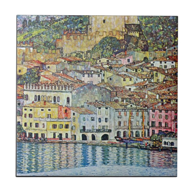 Carreau En Céramique Malcena chez le Gardasee par Gustav Klimt (Devant)