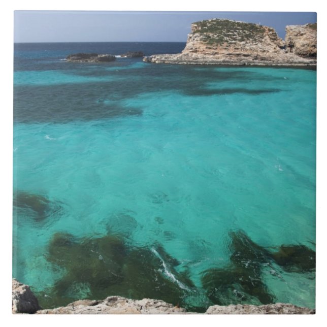 Carreau En Céramique Malte, l'île de Comino, Le Lagon Bleu (Devant)