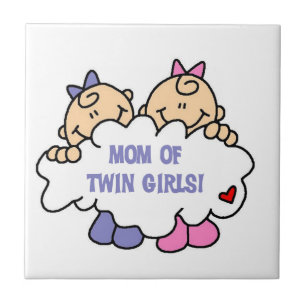 Carreau En Céramique Maman de T-shirts et cadeaux Twin Girls