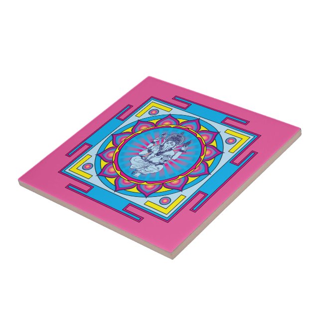Carreau En Céramique Mandala de Ganesha (Côté)
