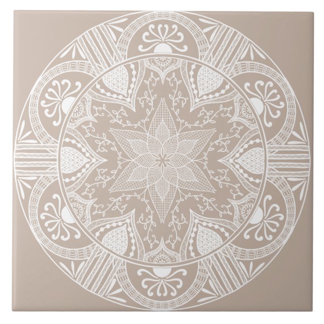 Carreau En Céramique Mandala de laine (Devant)
