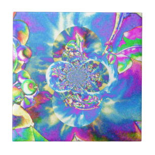 Carreau En Céramique Mandala solaire Blueberry