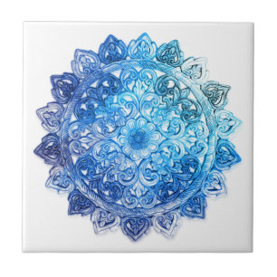 Carreau En Céramique Mandela bleu