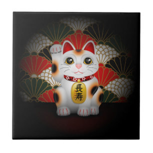 Carreau En Céramique Maneki en céramique blanc Neko