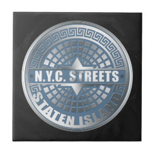 Carreau En Céramique Manhole Staten Island Blue