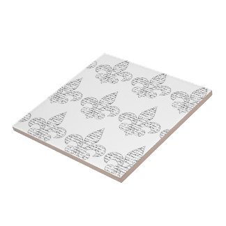 Carreau En Céramique Manuscrit de Fleur de Lis French