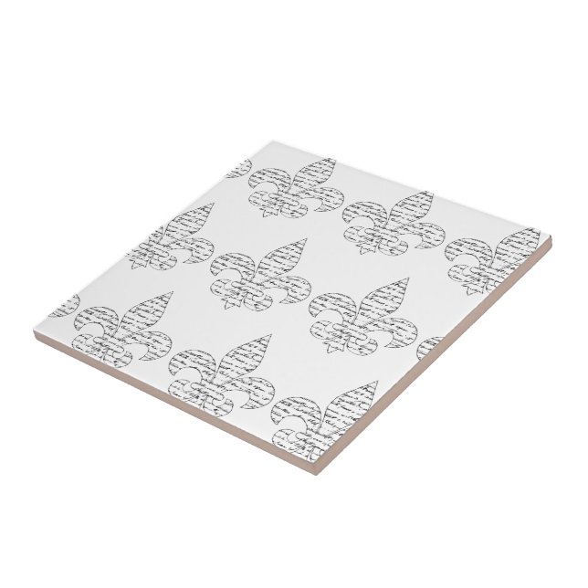 Carreau En Céramique Manuscrit de Fleur de Lis French (Côté)