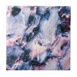 Carreau En Céramique Marbre coloré élégant Bleu blanc et rose