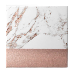 Carreau En Céramique Marbre et aluminium roses d'or